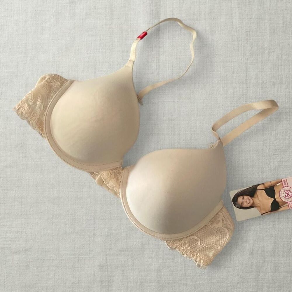 SO Soft laced detailed nude T-shirt bra lightly lined Size 38B